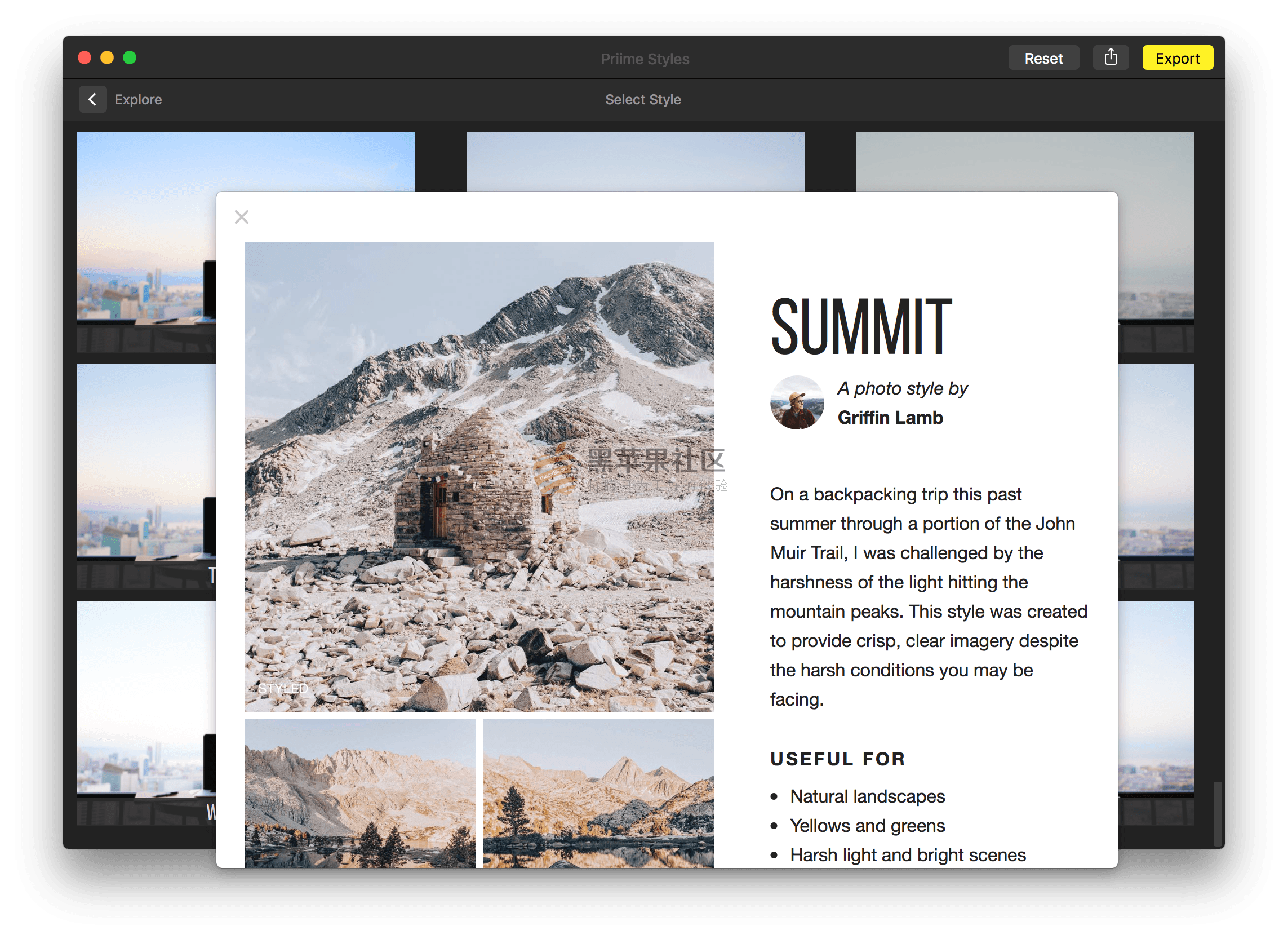 Priime Styles For Mac v1.3.1 照片后期滤镜预设工具