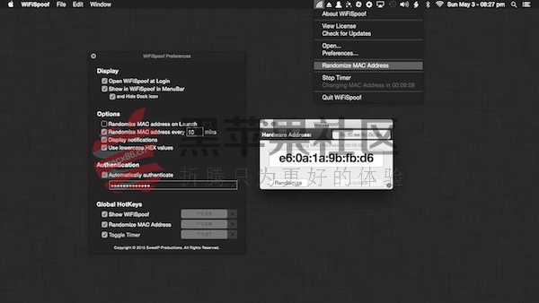WiFiSpoof For Mac v3.0.3 网卡Mac地址修改工具