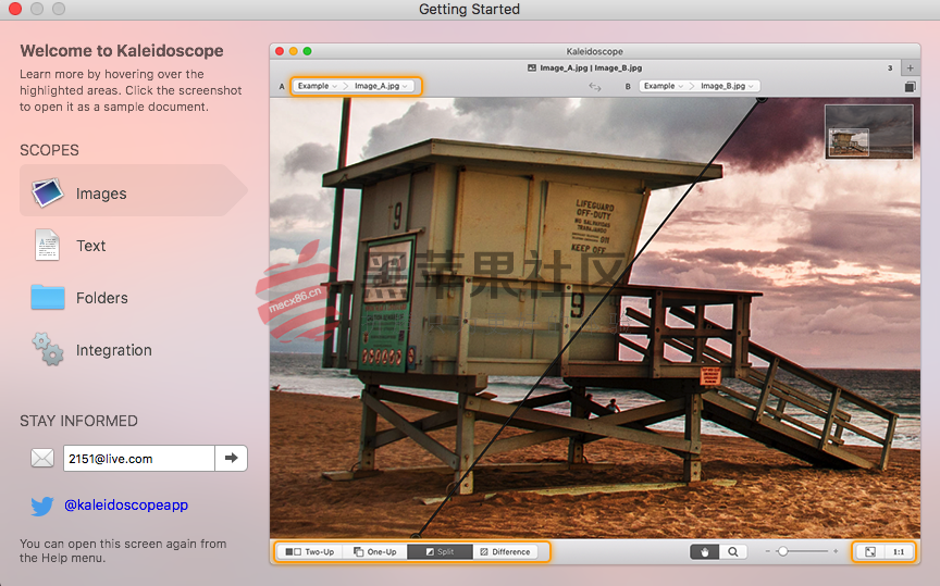 Kaleidoscope for Mac 2.2.1 专业的文本和图片文件差异比较