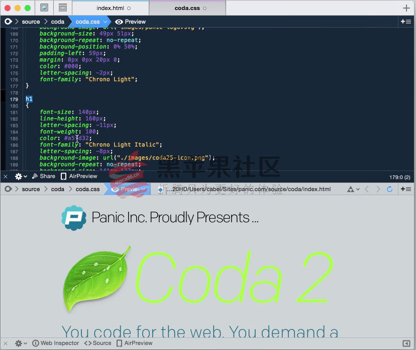 Coda 2 For Mac v2.6.9 功能强大的代码编辑工具支持远程