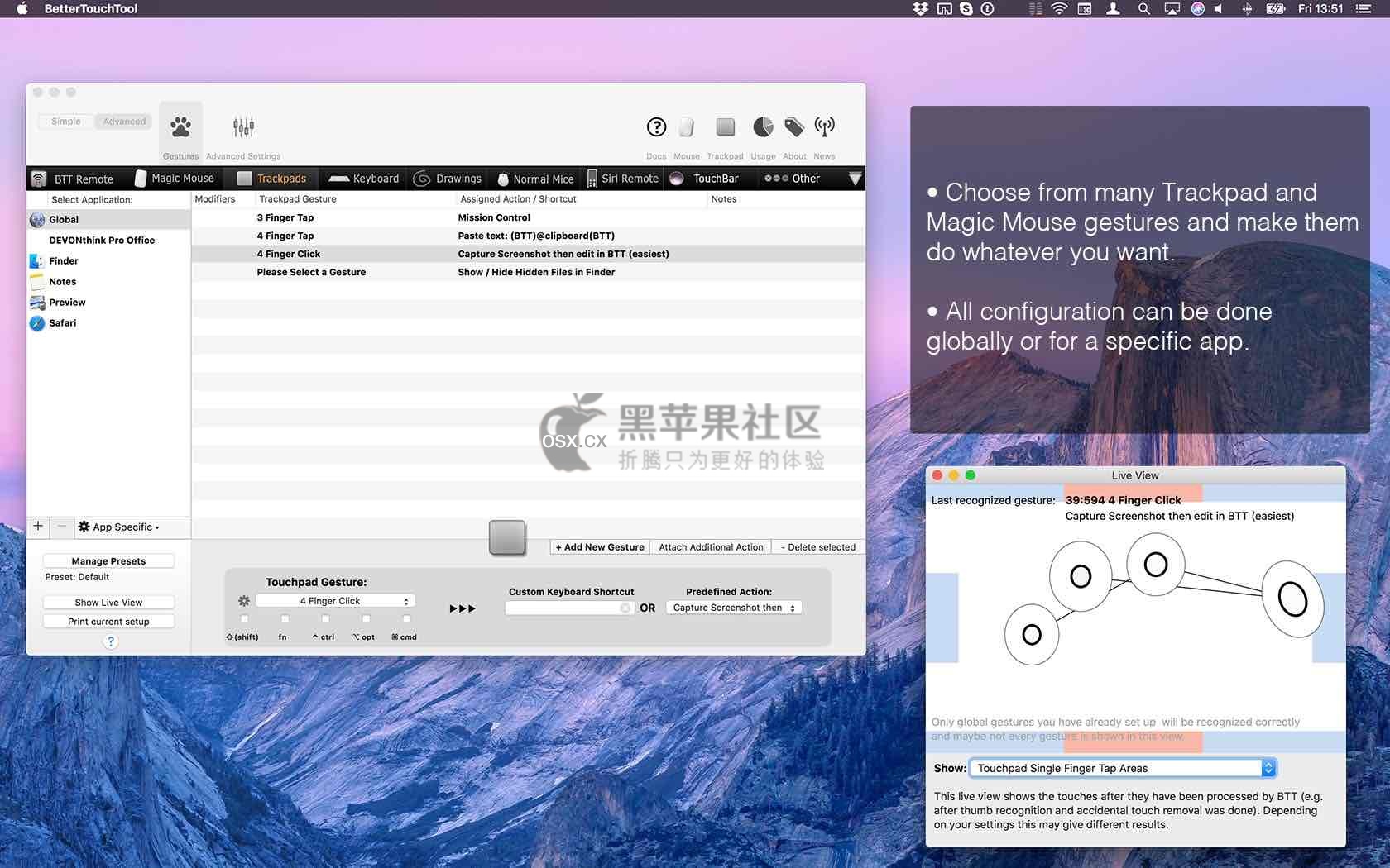 BetterTouchTool For Mac BetterTouchTool For Mac v3.209 Mac平台鼠标 触摸板增强工具-图片1