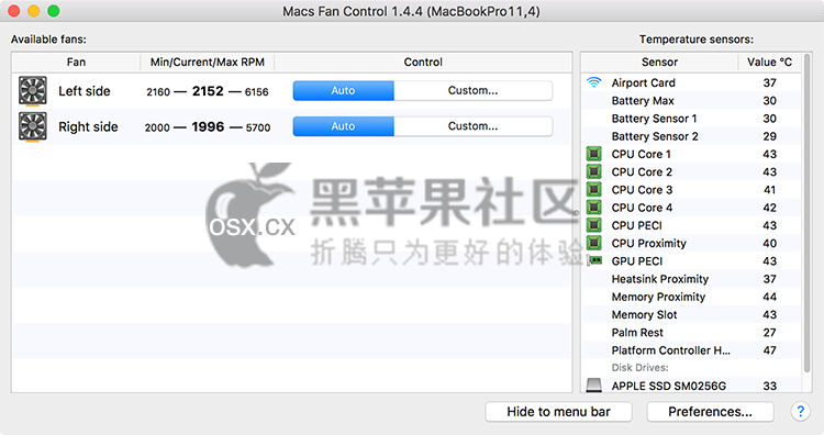 Macs Fan Control For Mac v1.4.10 Mac下CPU风扇控制软件