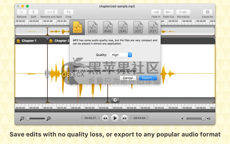Fission For Mac v2.4.2 专业的流线型音频编辑器