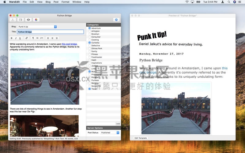 MarsEdit For Mac v4.3 专业的网络写作博客编辑工具