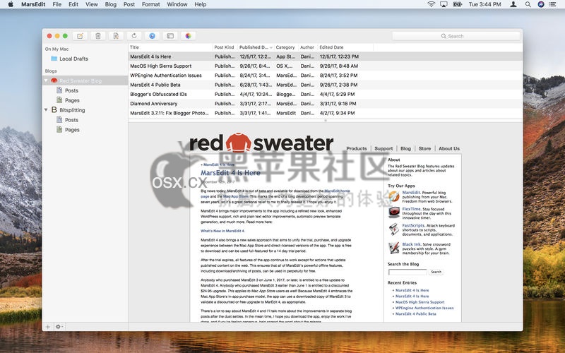 MarsEdit For Mac v4.3 专业的网络写作博客编辑工具