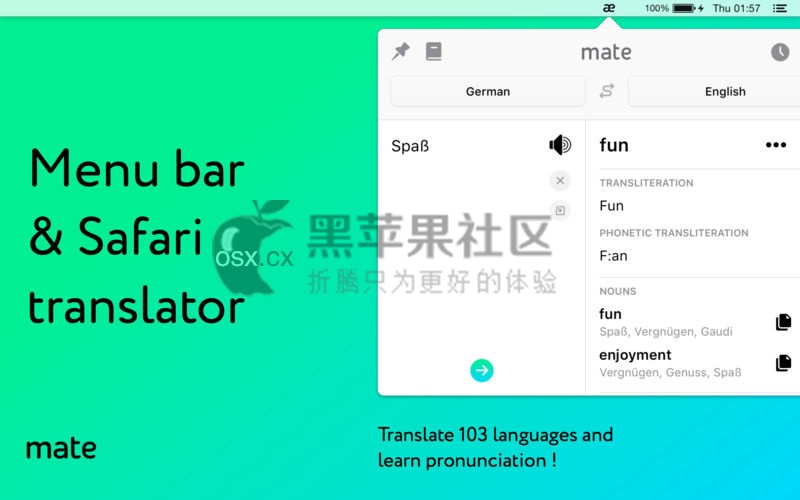 Mate Translate For Mac v6.1.4 实用的翻译软件-图片1
