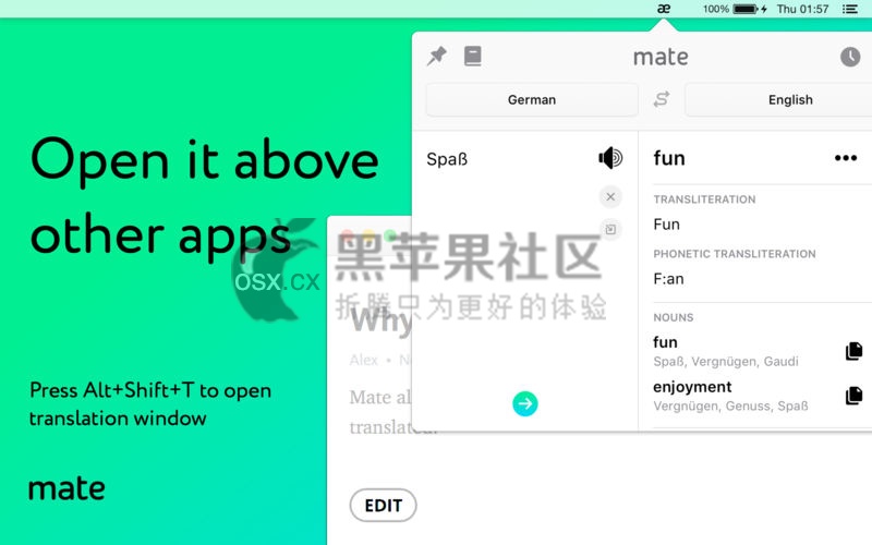 Mate Translate For Mac v6.1.4 实用的翻译软件-图片1