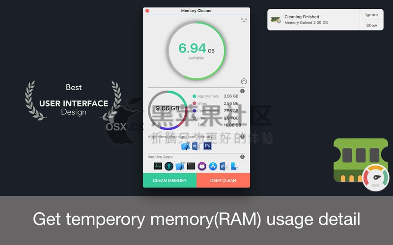 Memory Cleaner For Mac v1.3 专业的内存清理释放工具