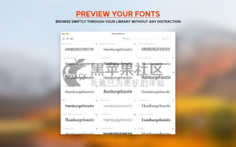 Typeface For Mac v2.1 专业字体管理工具