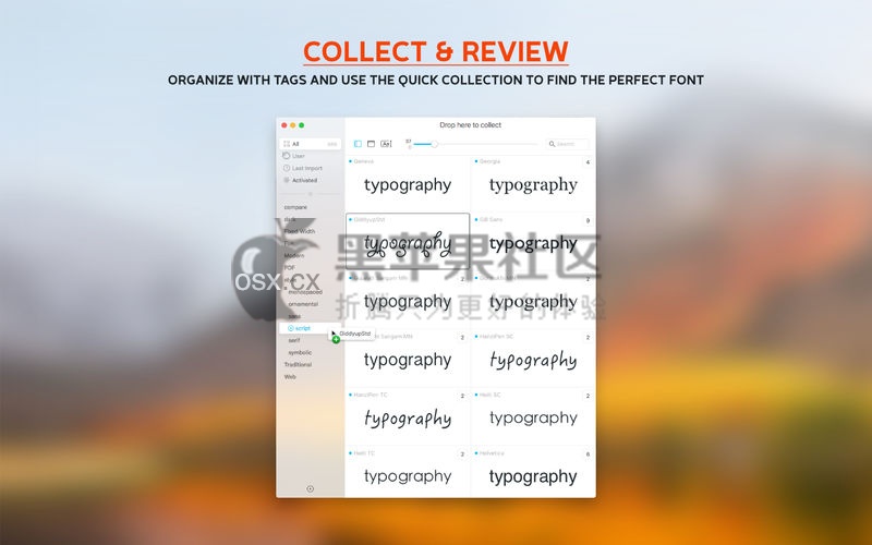 Typeface For Mac v2.1 专业字体管理工具