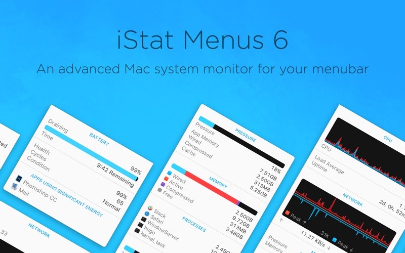 iStat Menus For Mac v6.70 (1219) 功能丰富的系统监测工具-图片1