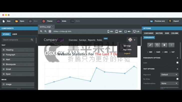 Bootstrap Studio For Mac v6.2.1 专业的网站设计软件-图片1