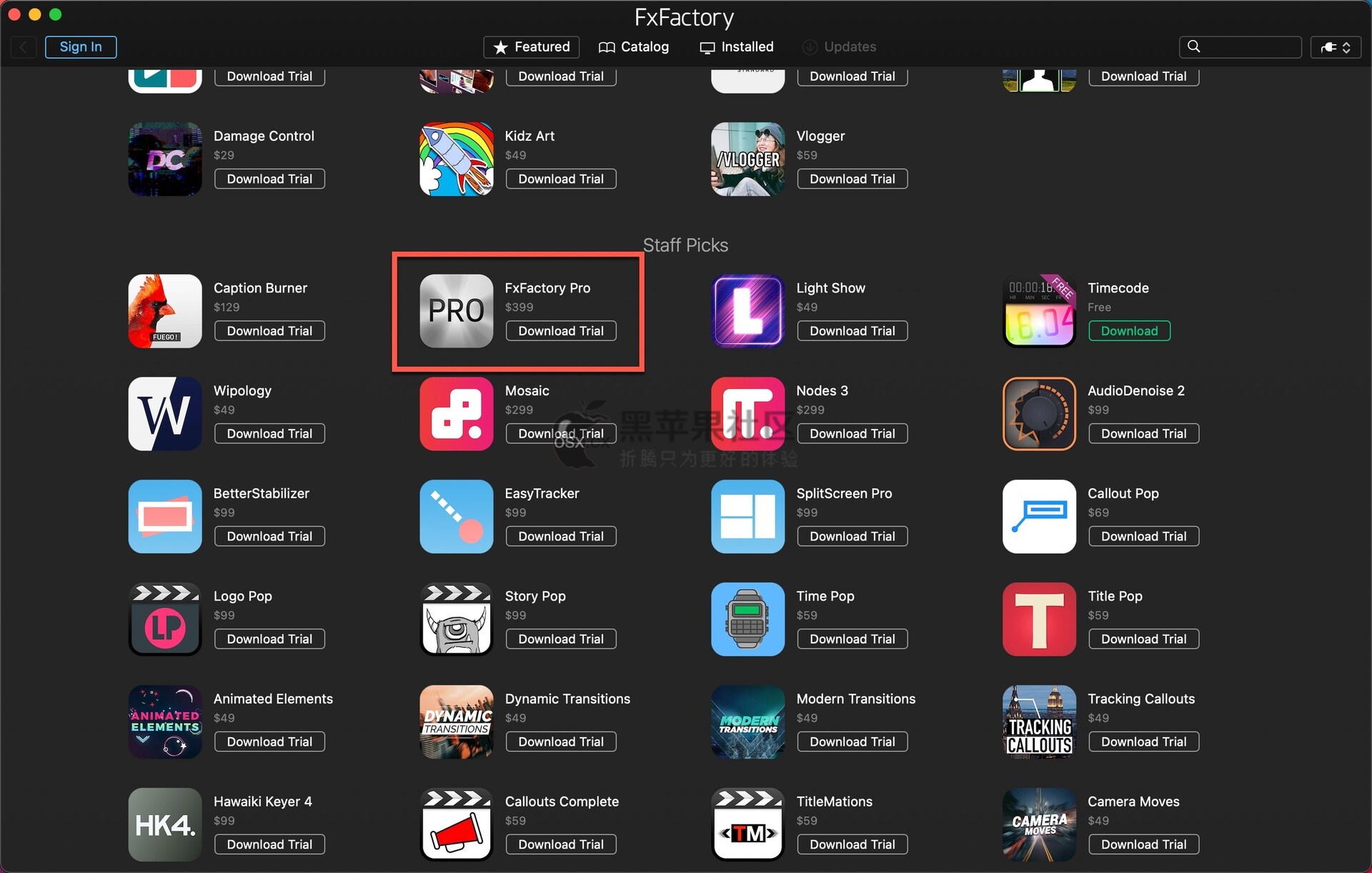 FxFactory Pro For Mac v7.2.5 Mac视觉特效插件包