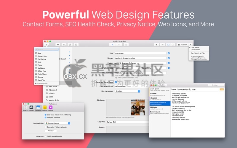 RapidWeaver For Mac v9.6.6 专业的的网页设计软件-图片1