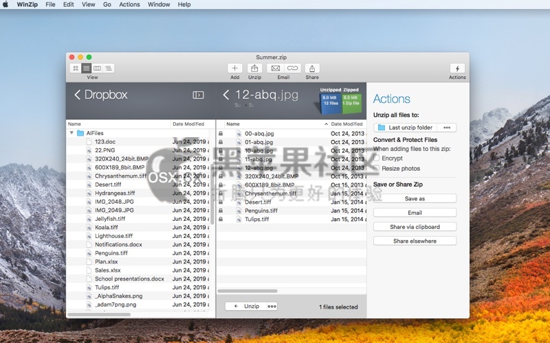 WinZip Mac Pro v9.0.5554 好用的缩解压工具-图片1