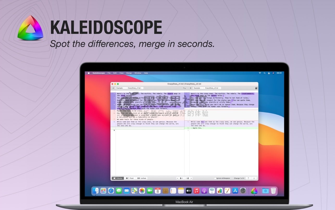 Kaleidoscope For Mac v6.7.0 专业且强大的文件对比软件