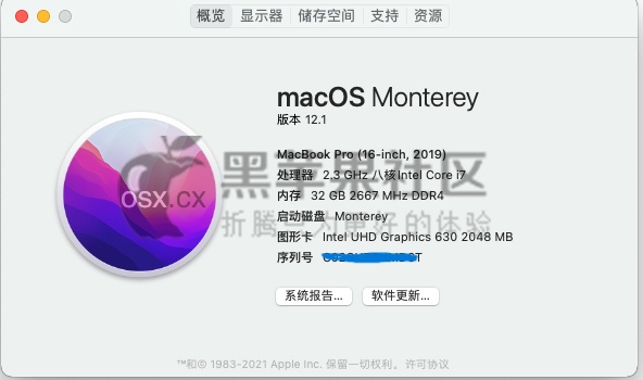 联想 拯救者 y7000p 安装黑苹果macOS Monterey-图片1