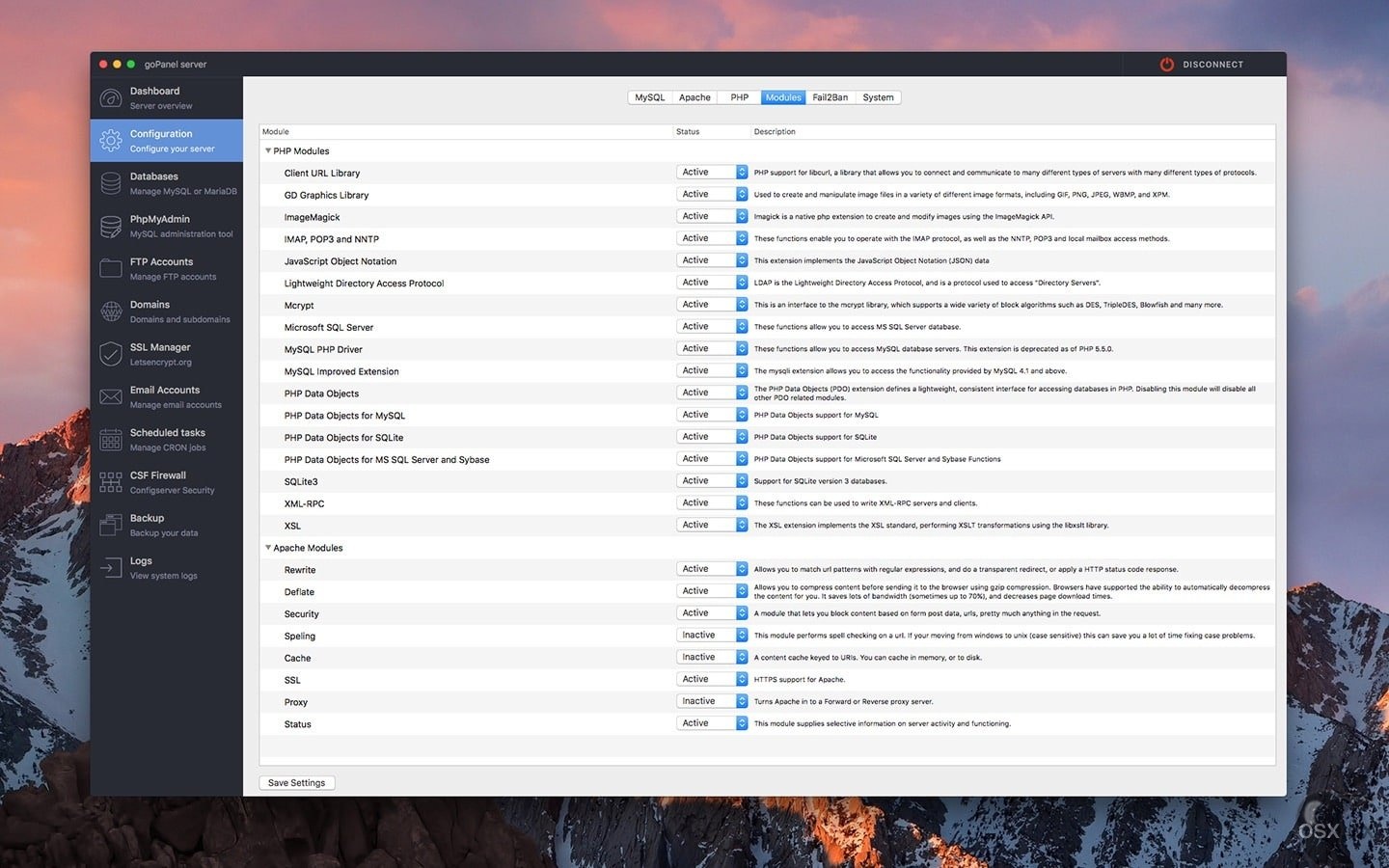 goPanel 2 For Mac v2.9.5 非常好用的Web服务器管理工具-图片1