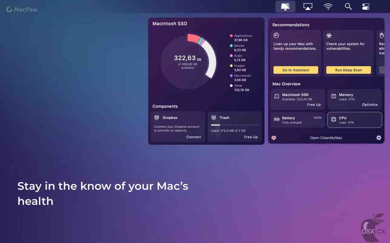 CleanMyMac X For Mac v4.12.3 macOS最好用的清理软件-图片1