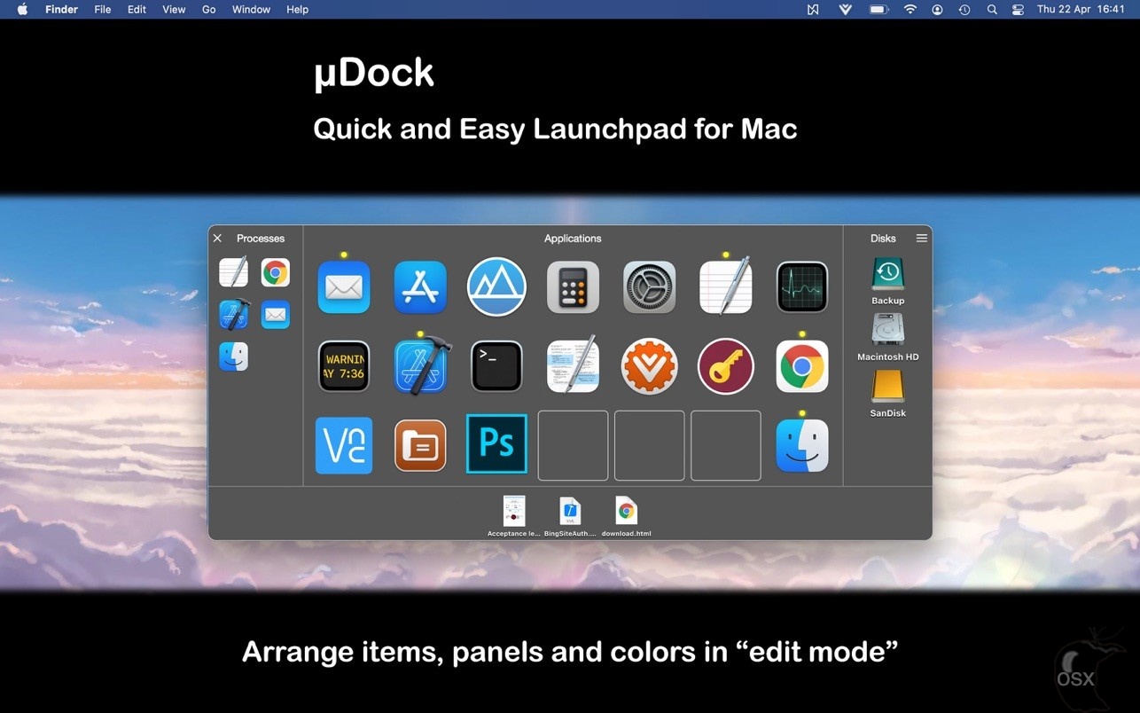 uDock For Mac v5.3 实用的Dock栏快速启动工具-图片1