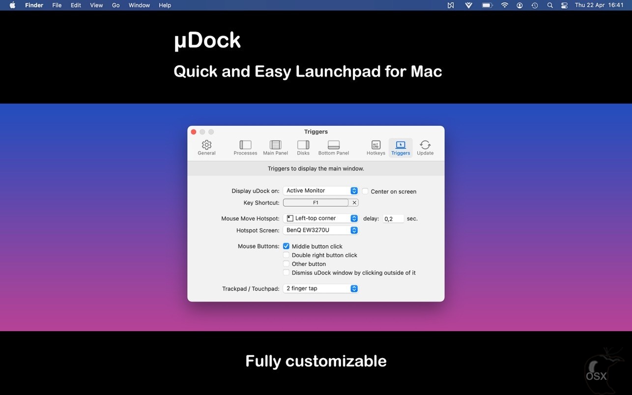 uDock For Mac v5.3 实用的Dock栏快速启动工具-图片1