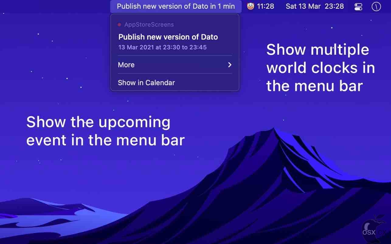 Dato For Mac v5.4.2 非常实用的菜单栏时钟工具