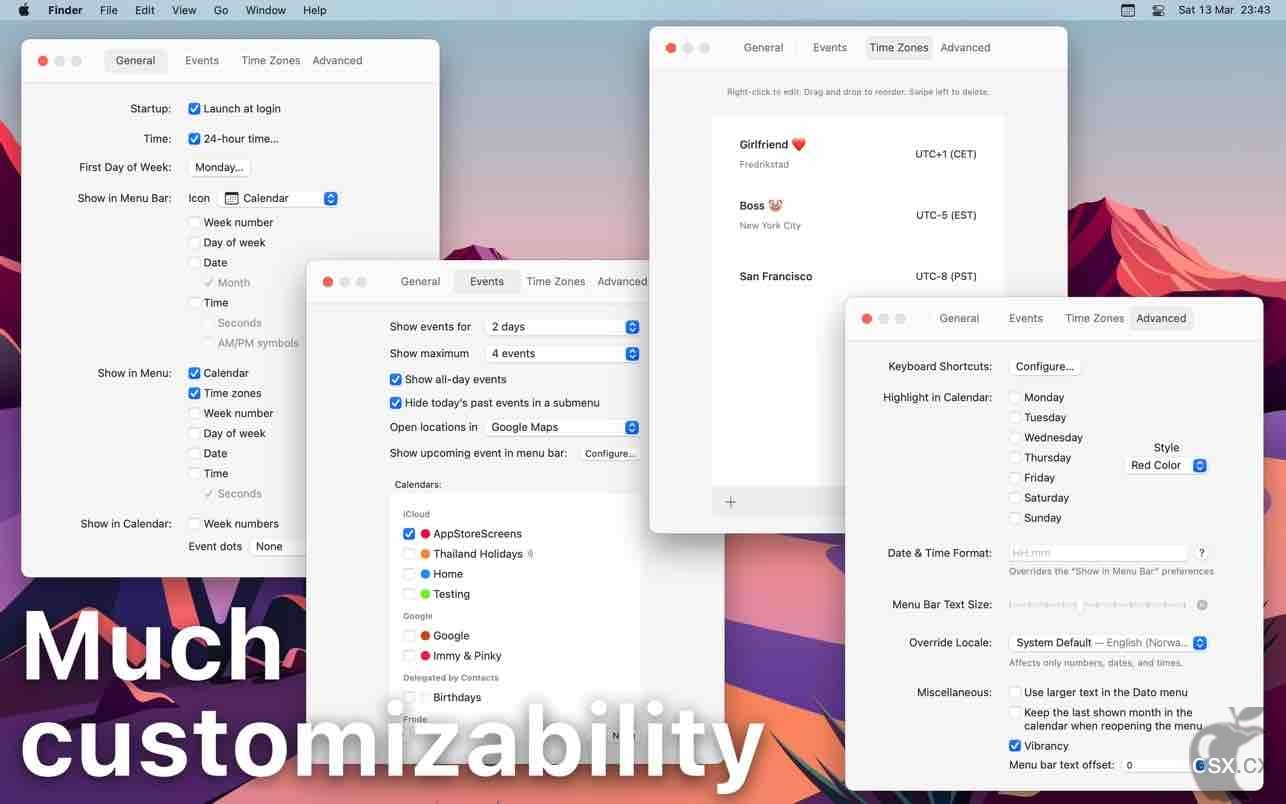 Dato For Mac v5.4.2 非常实用的菜单栏时钟工具