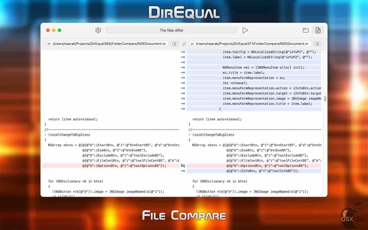 DirEqual For Mac v5.8.2 强大的文件及文件夹比较工具-图片2