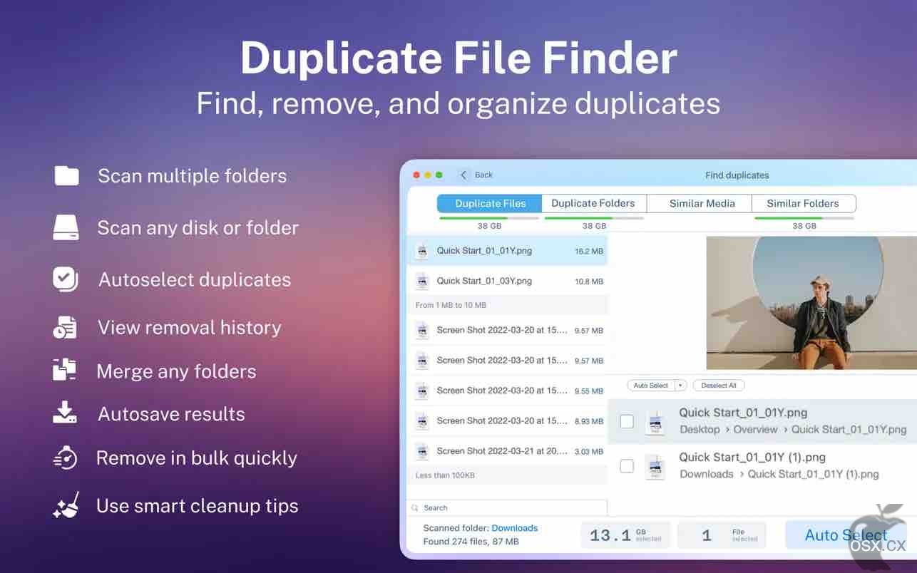 Duplicate File Finder Pro For Mac v7.2 专业的文件清理软件-图片1