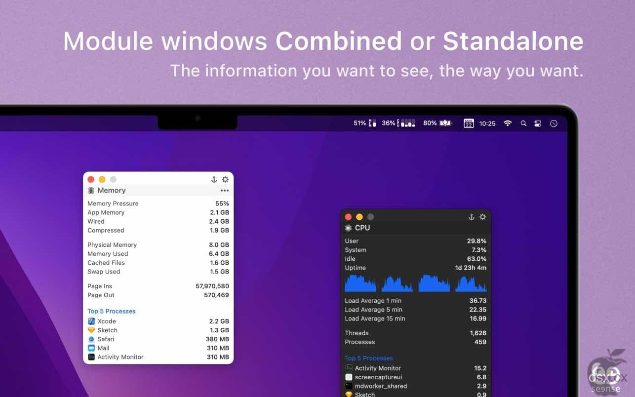 MenuBar Stats For Mac v3.9 专业的系统状态监测软件-图片2