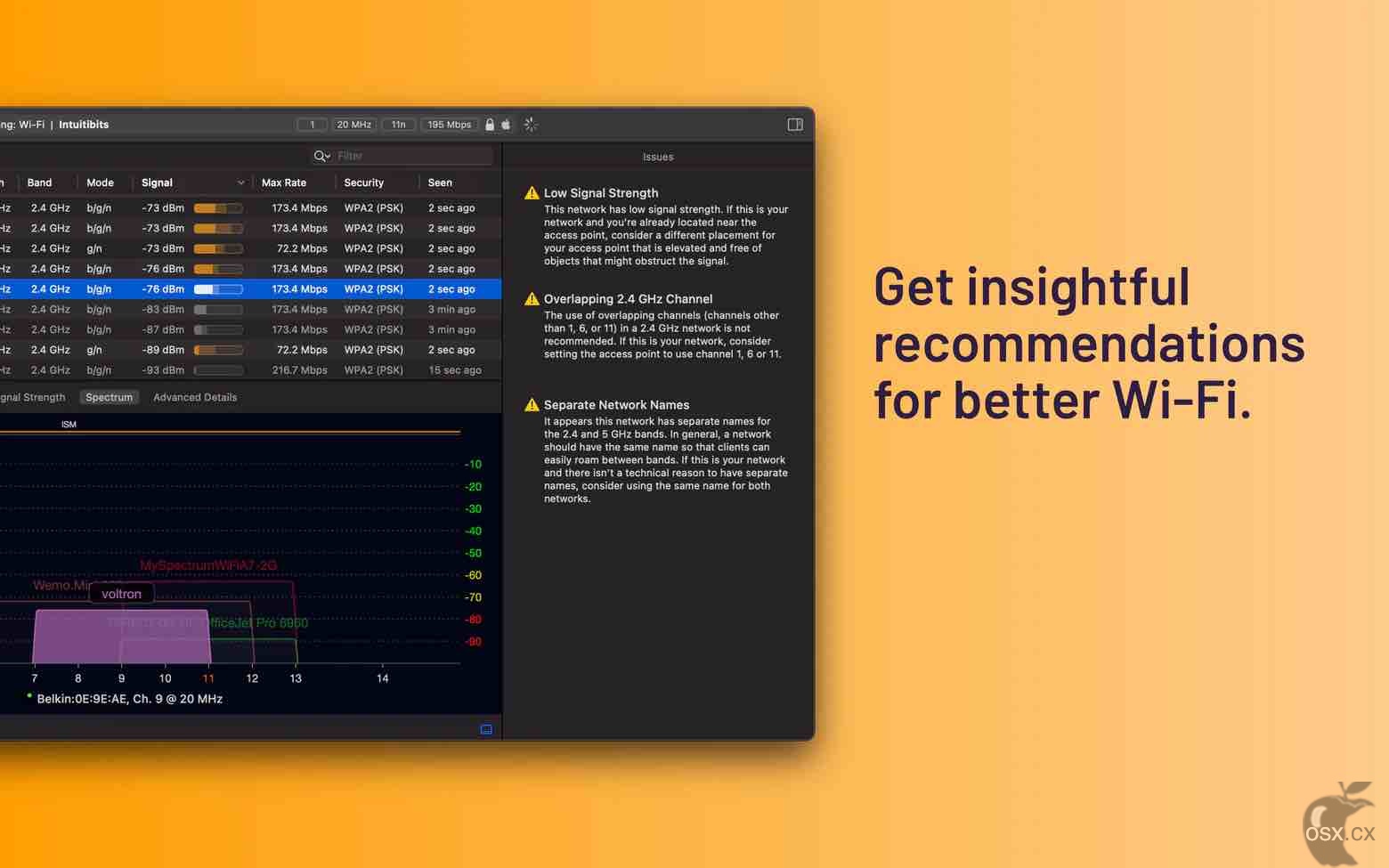WiFi Explorer Pro For Mac v3.5.6 非常实用的WiFi网络分析工具-图片1