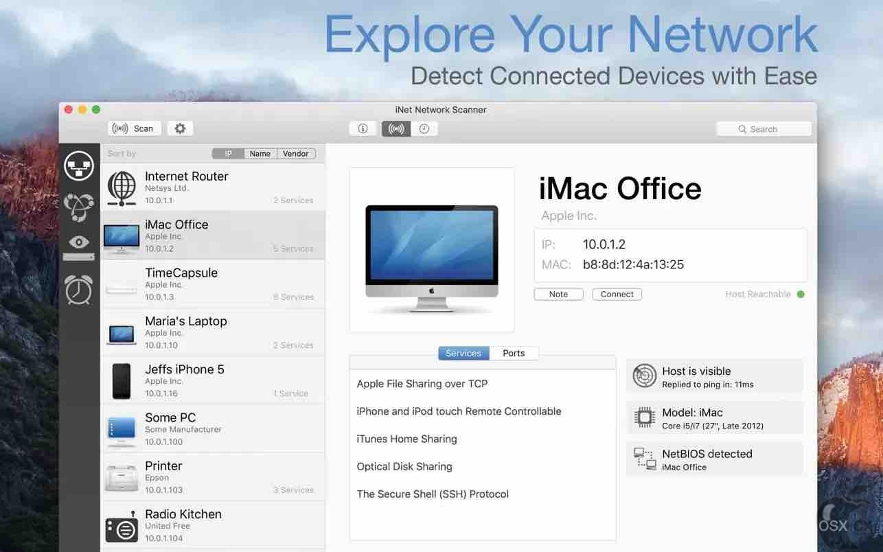 iNet Network Scanner For Mac v3.2.3 专业的局域网扫描软件