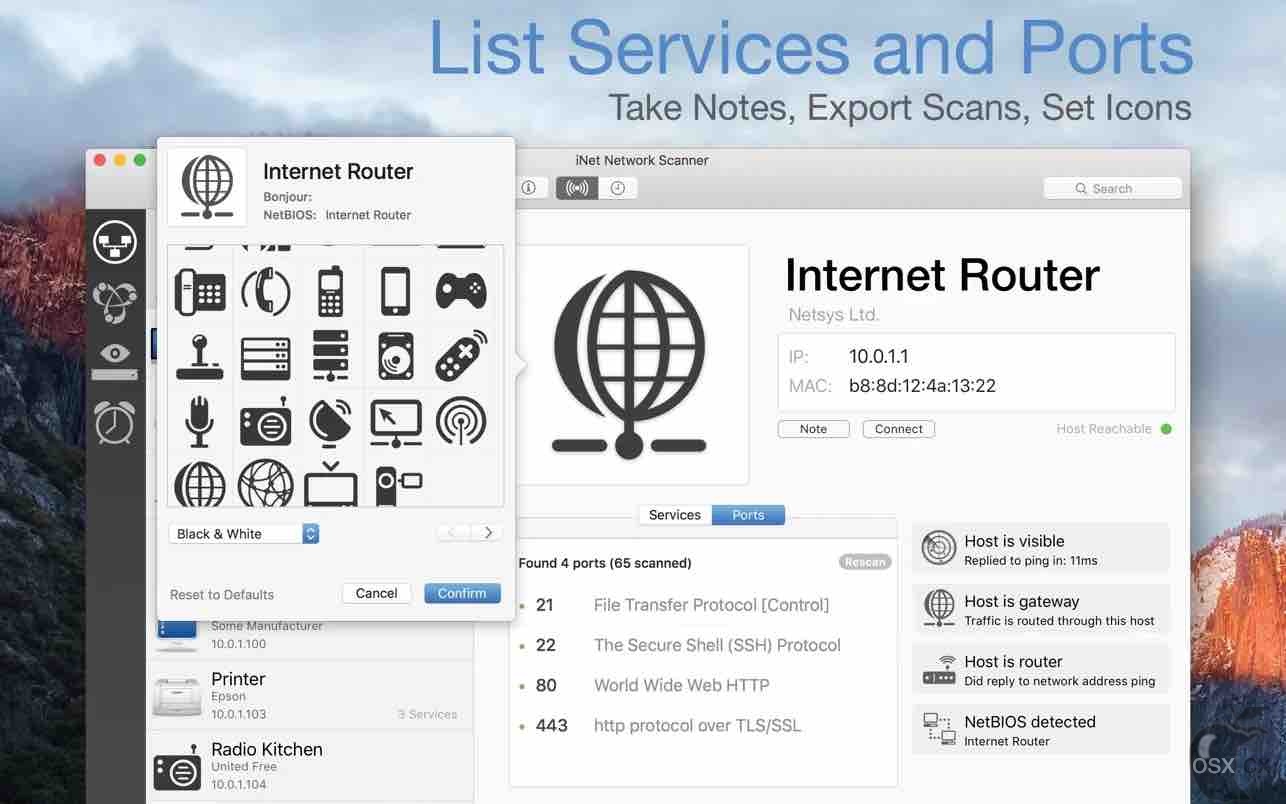 iNet Network Scanner For Mac