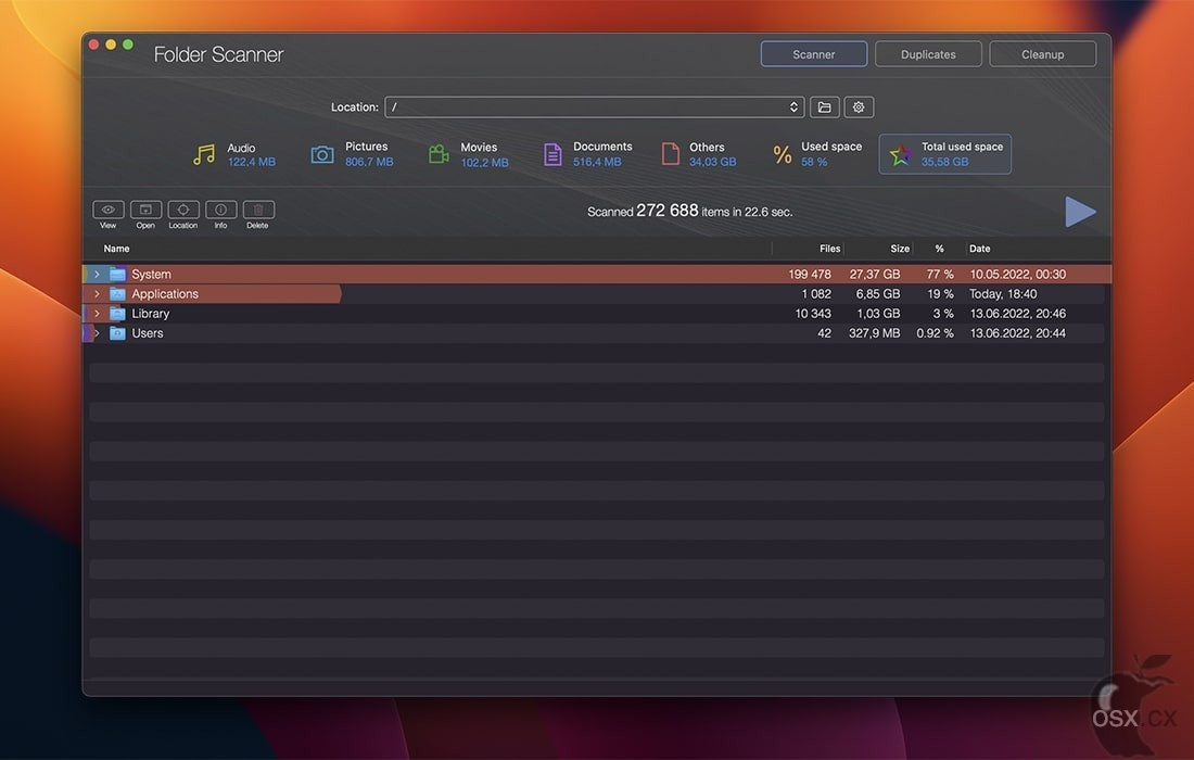 Disk Xray For Mac v5.3 专业的磁盘空间分析工具-图片1