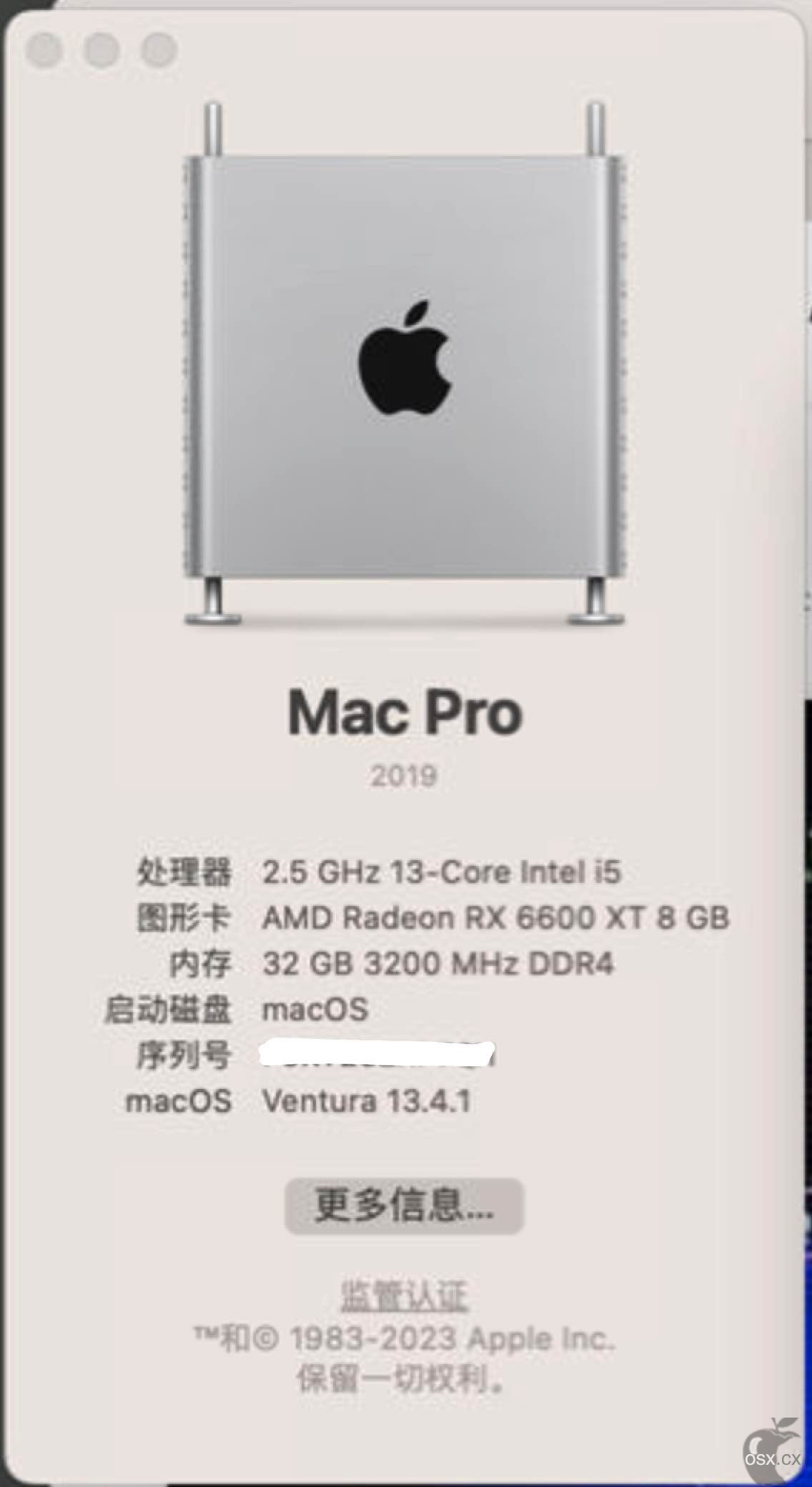 铭瑄 B7601TX D4+i5-13490F+RX6600XT 安装macOS Ventura 13.4.1