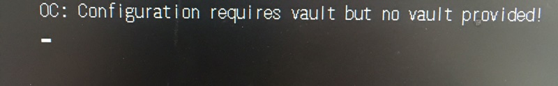 OC:configuration requires vault but no vault procide