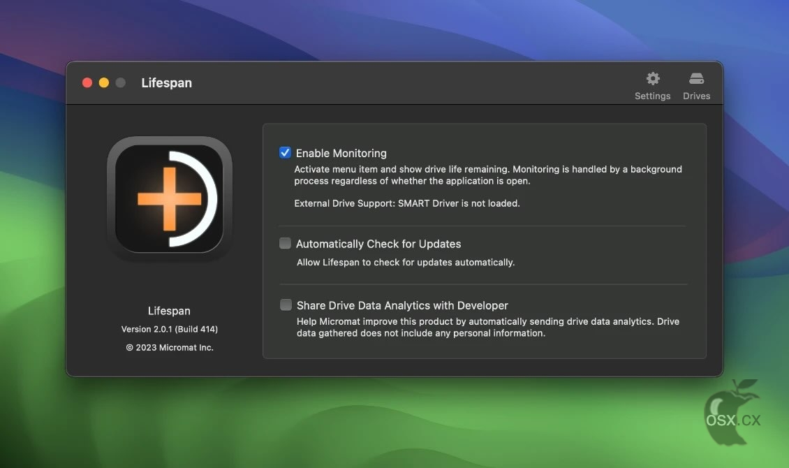 Lifespan For Mac v2.0.1 macOS硬盘寿命检测软件-图片1