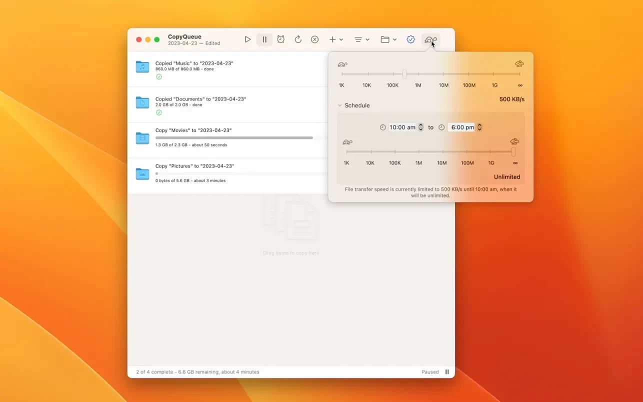 CopyQueue For Mac v3.1 专业的文件传输管理工具