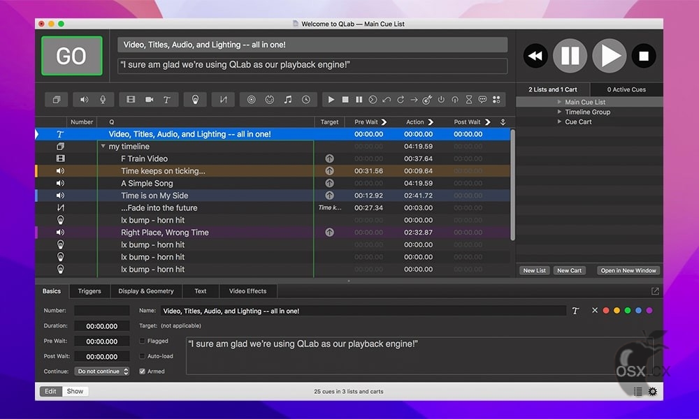 QLab Pro For Mac v5.5 专业现场舞台控制软件