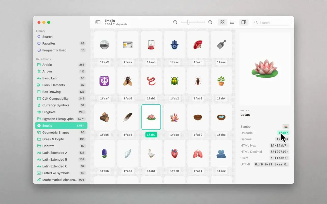 Codepoint For Mac v1.15 专业的图形字符开发工具