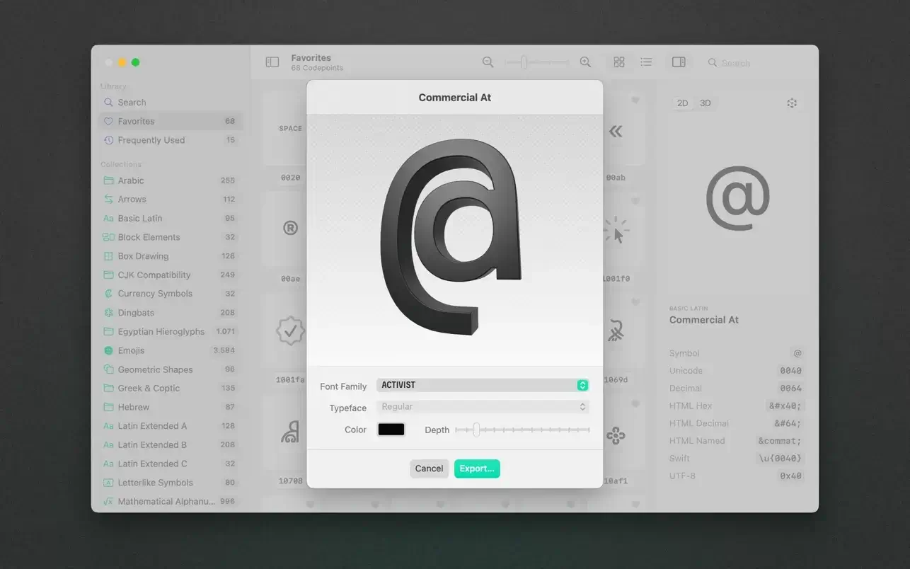 Codepoint For Mac v1.15 专业的图形字符开发工具