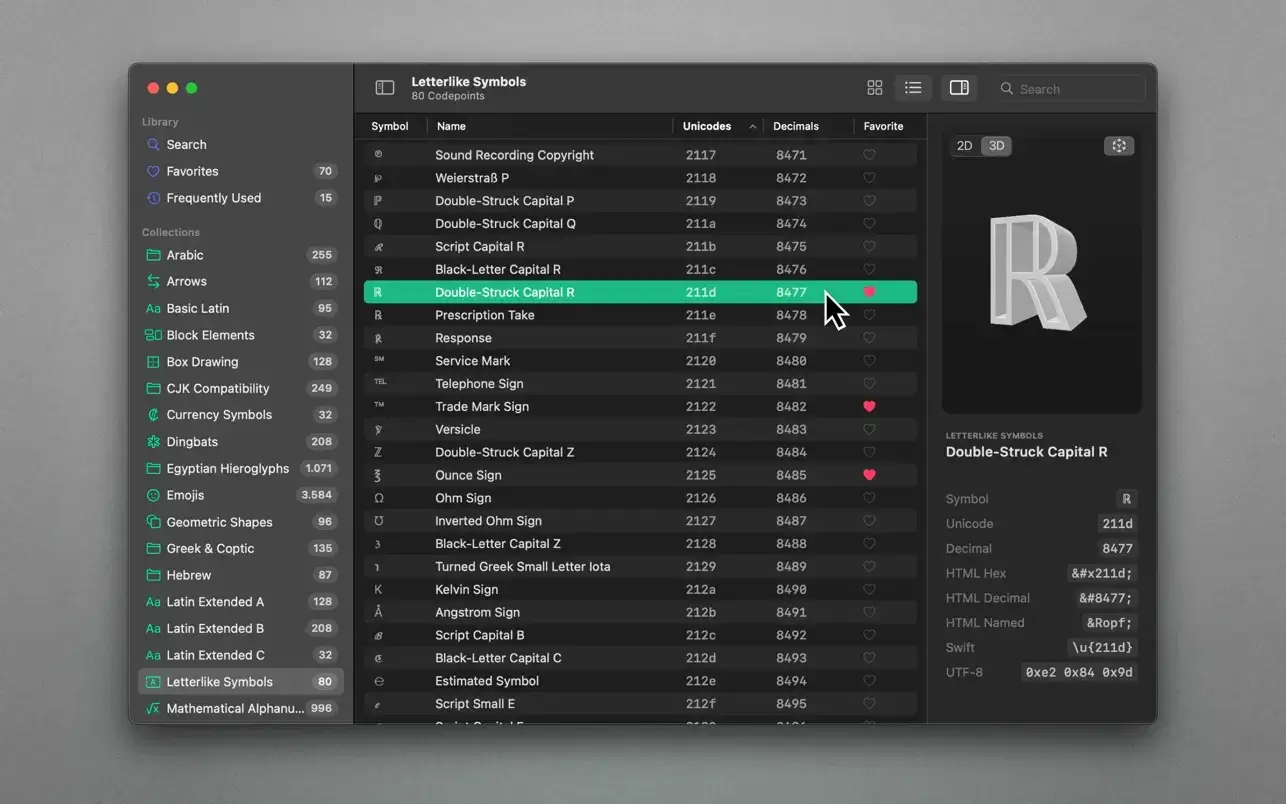 Codepoint For Mac v1.15 专业的图形字符开发工具