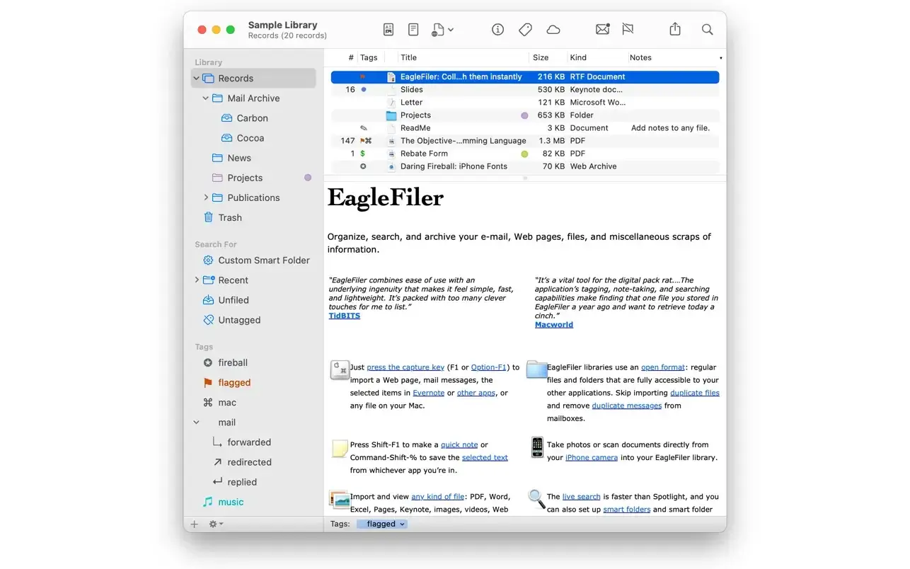 EagleFiler For Mac v1.9.13 文件资源管理工具