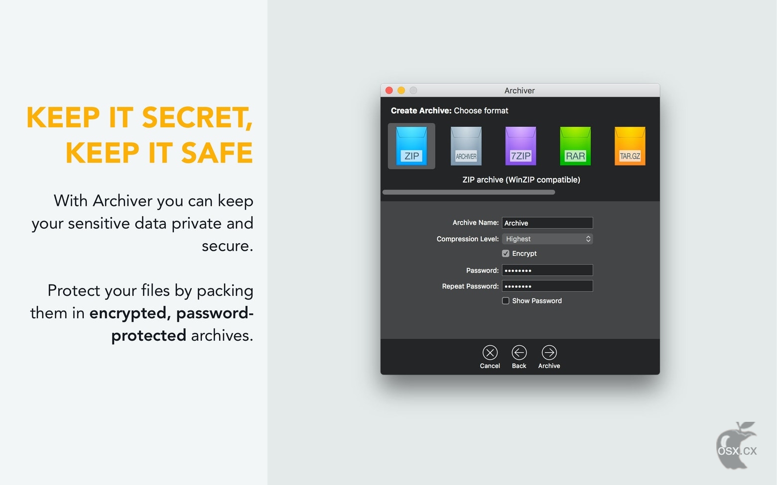 Archiver For Mac v4.3.1 专业的压缩解压工具