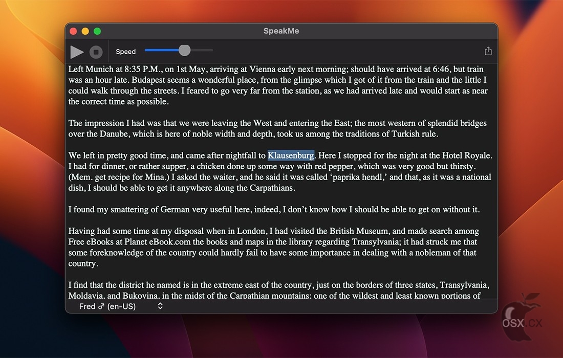 SpeakMe For Mac 3.0 实用的文字转音频工具