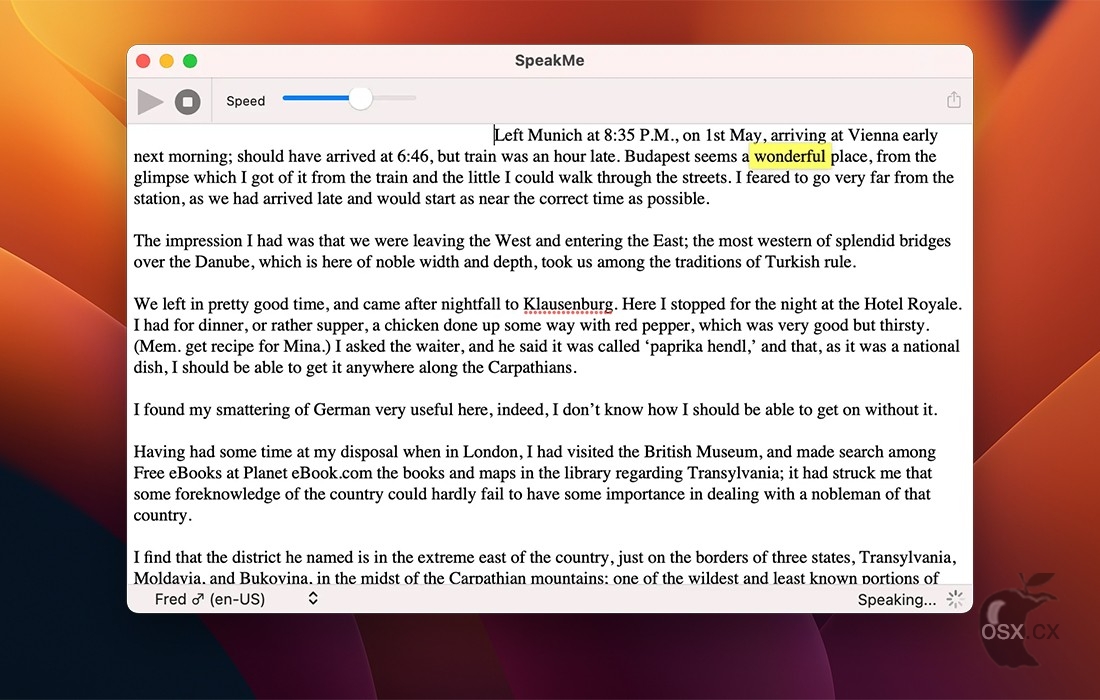 SpeakMe For Mac 3.0 实用的文字转音频工具