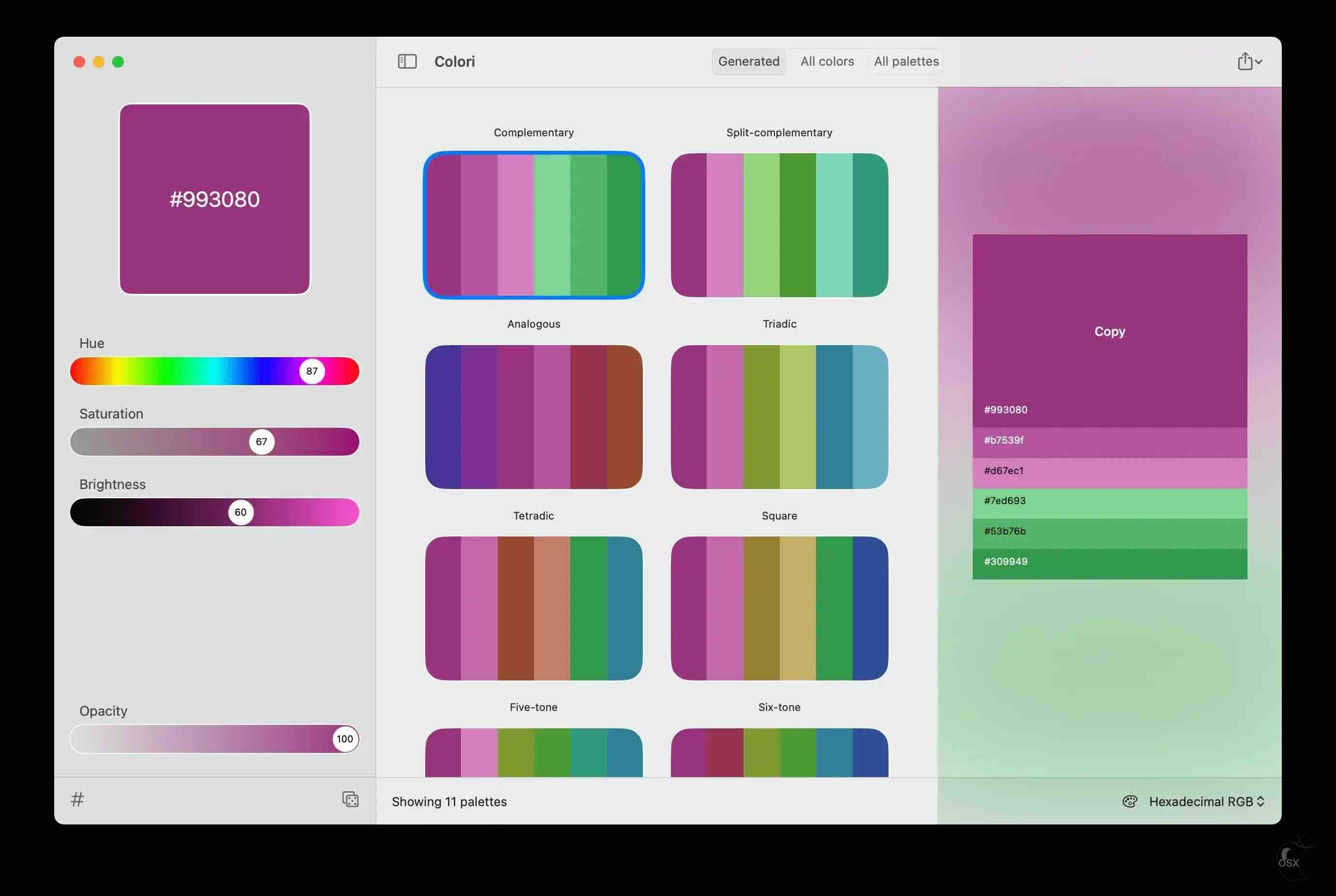 Colori For Mac v1.4 专业的颜色设计软件