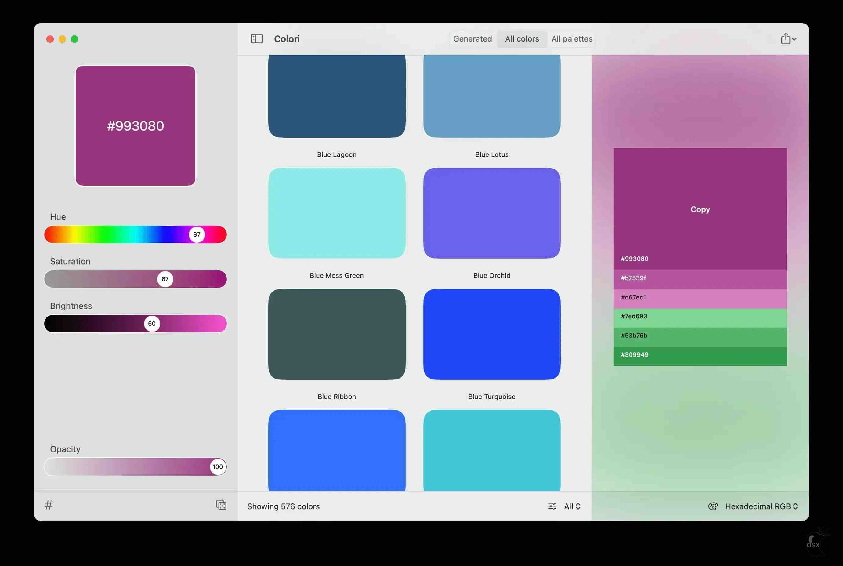 Colori For Mac v1.4 专业的颜色设计软件