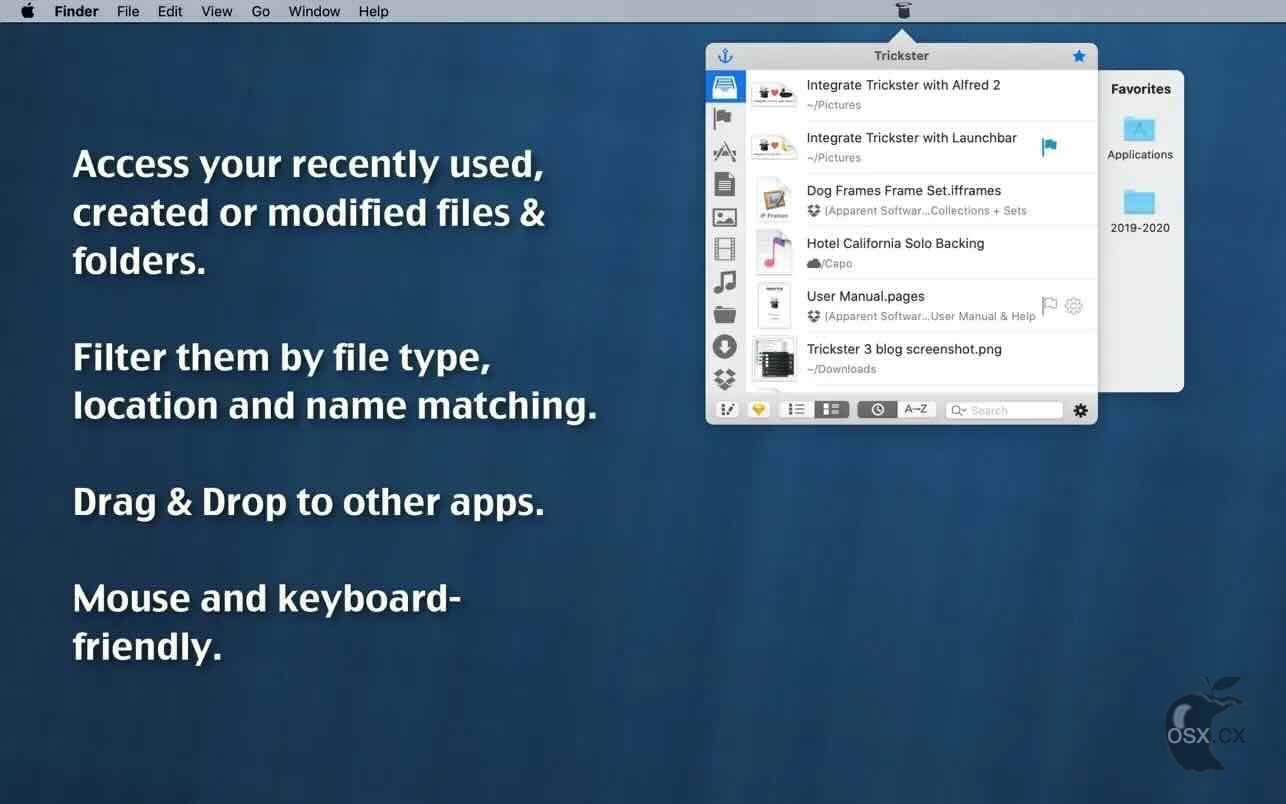 Trickster For Mac v3.9.7 快速访问最近使用文档软件