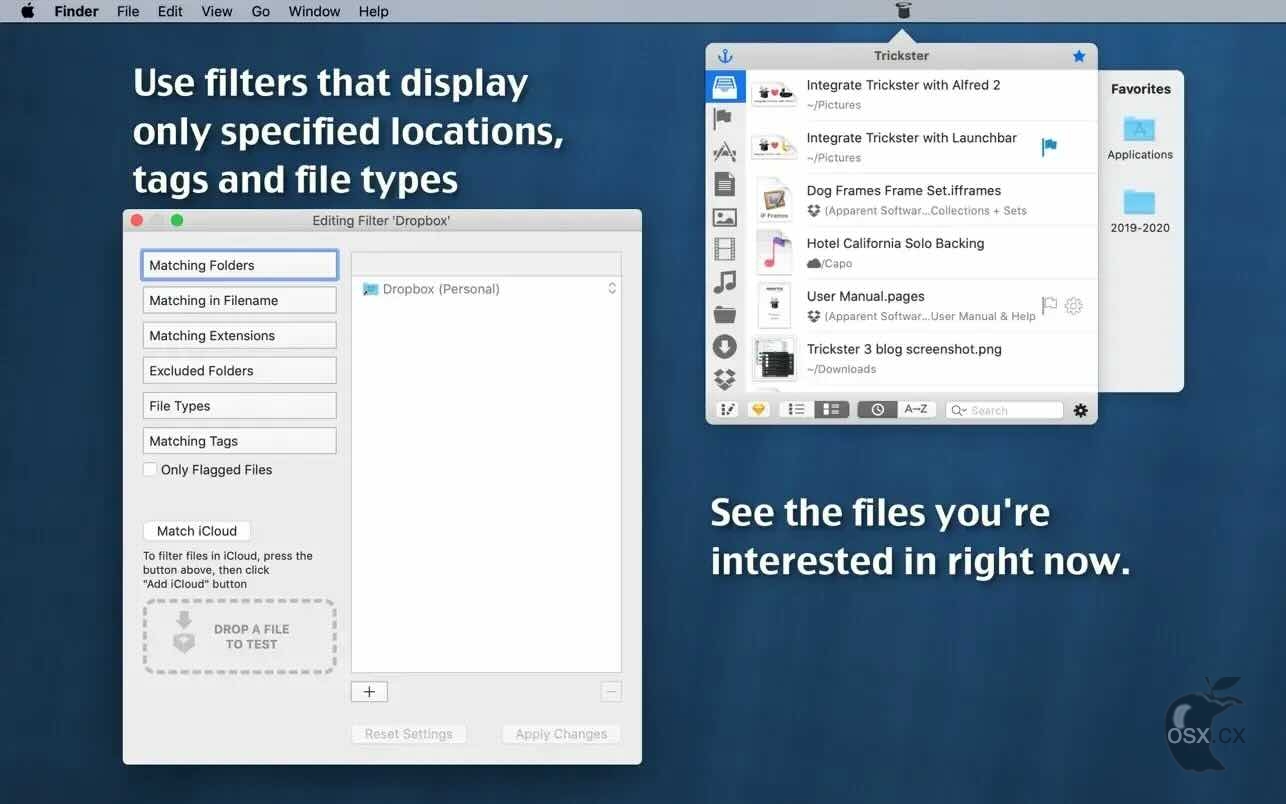 Trickster For Mac v3.9.7 快速访问最近使用文档软件